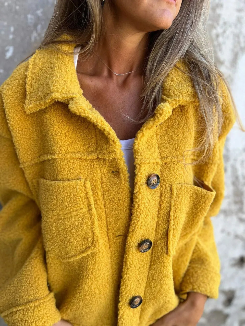 Victoria | Chaqueta Botonera Chic - Mostaza