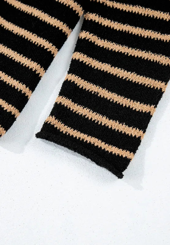Dora | Suéter Stripe Hombros Caídos Cuello Redondo