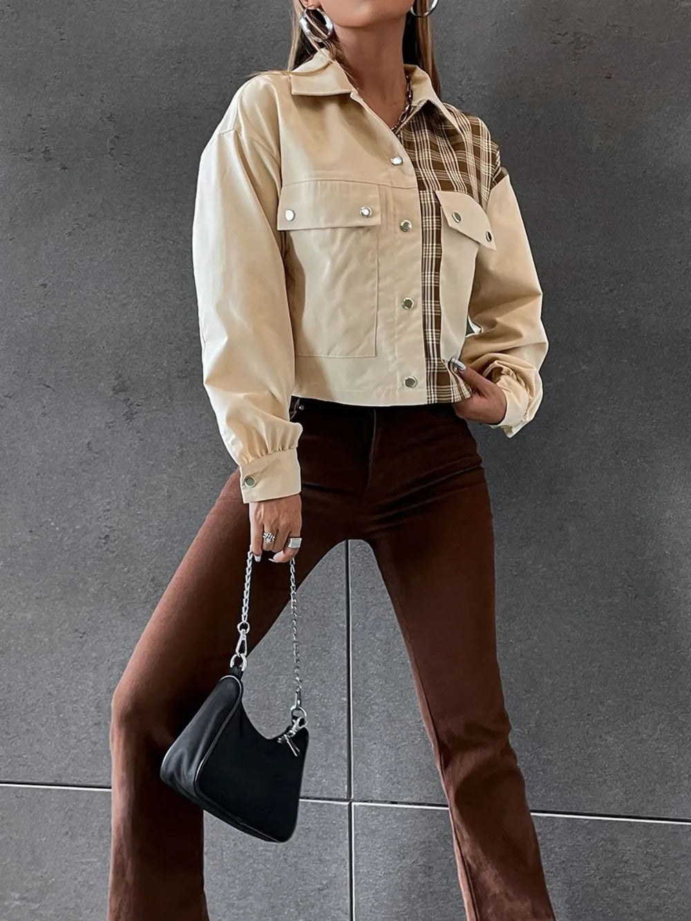 Alondra | Chaqueta Tartán Elegante - Beige