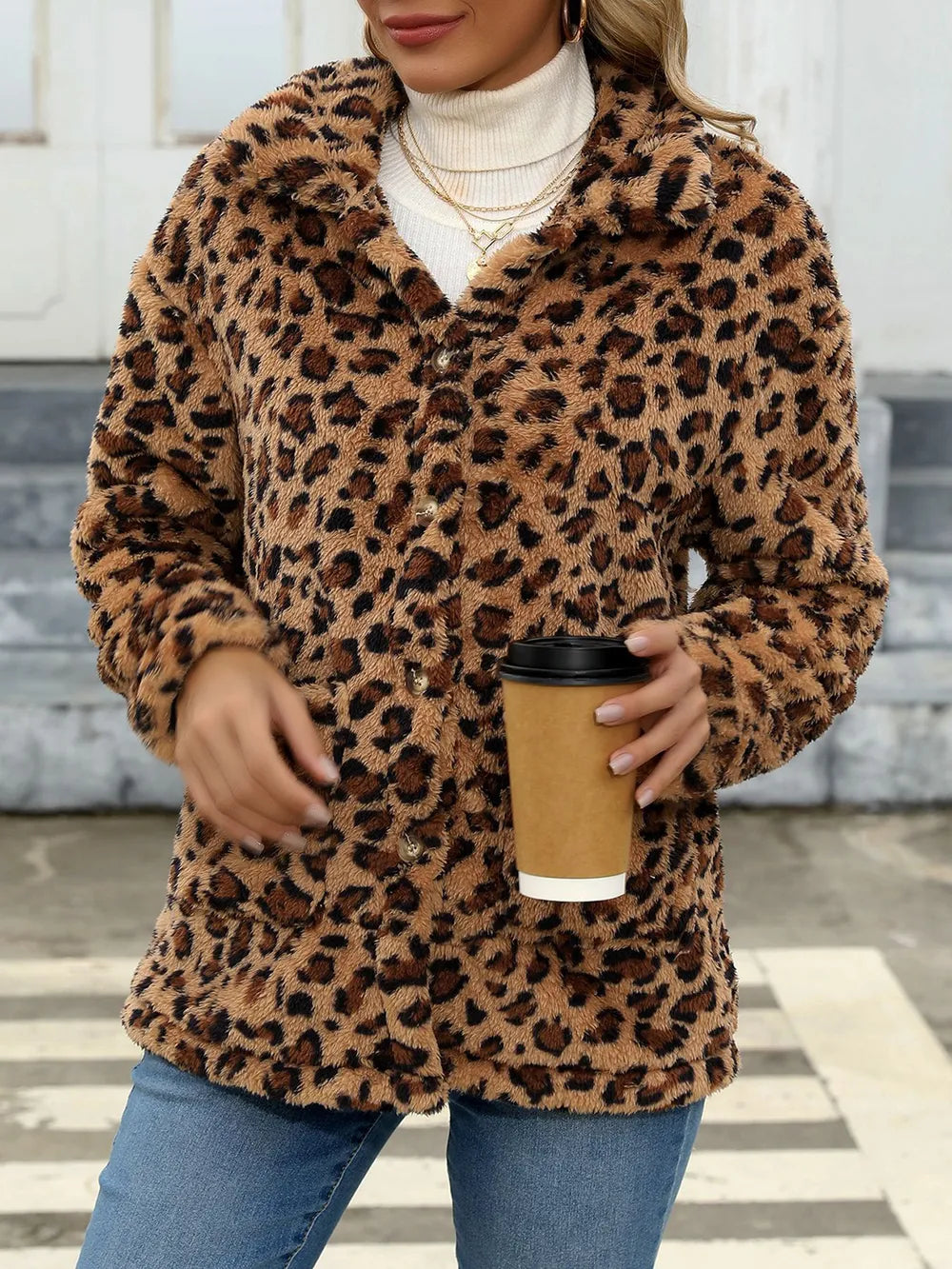 Amelia | Chaqueta Botonera Chic - Leopardo