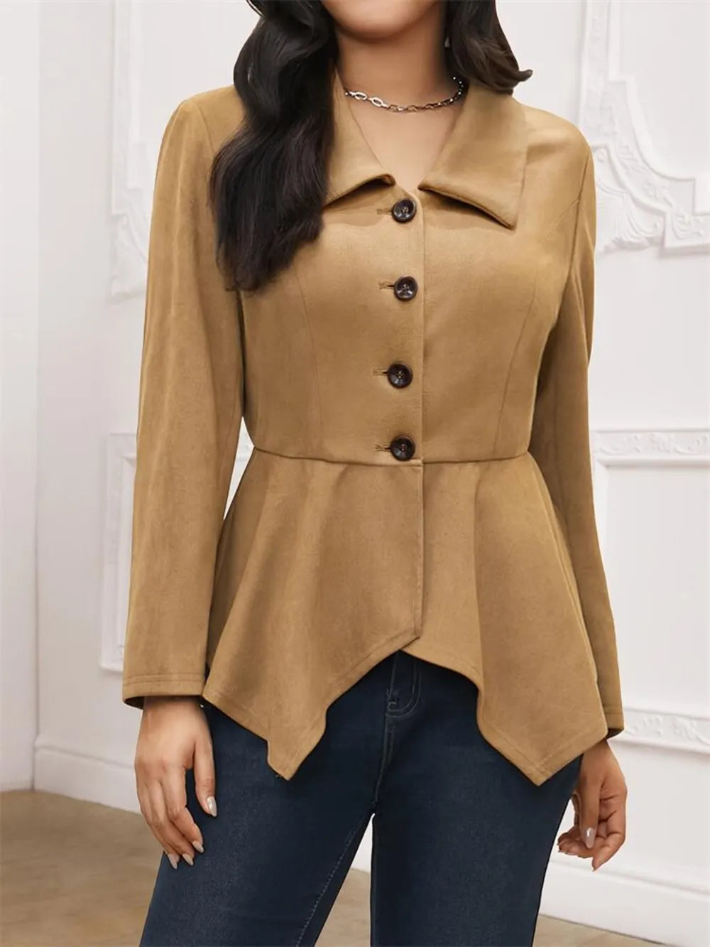 Soledad | Chaqueta Cuello Estructurado - Camello