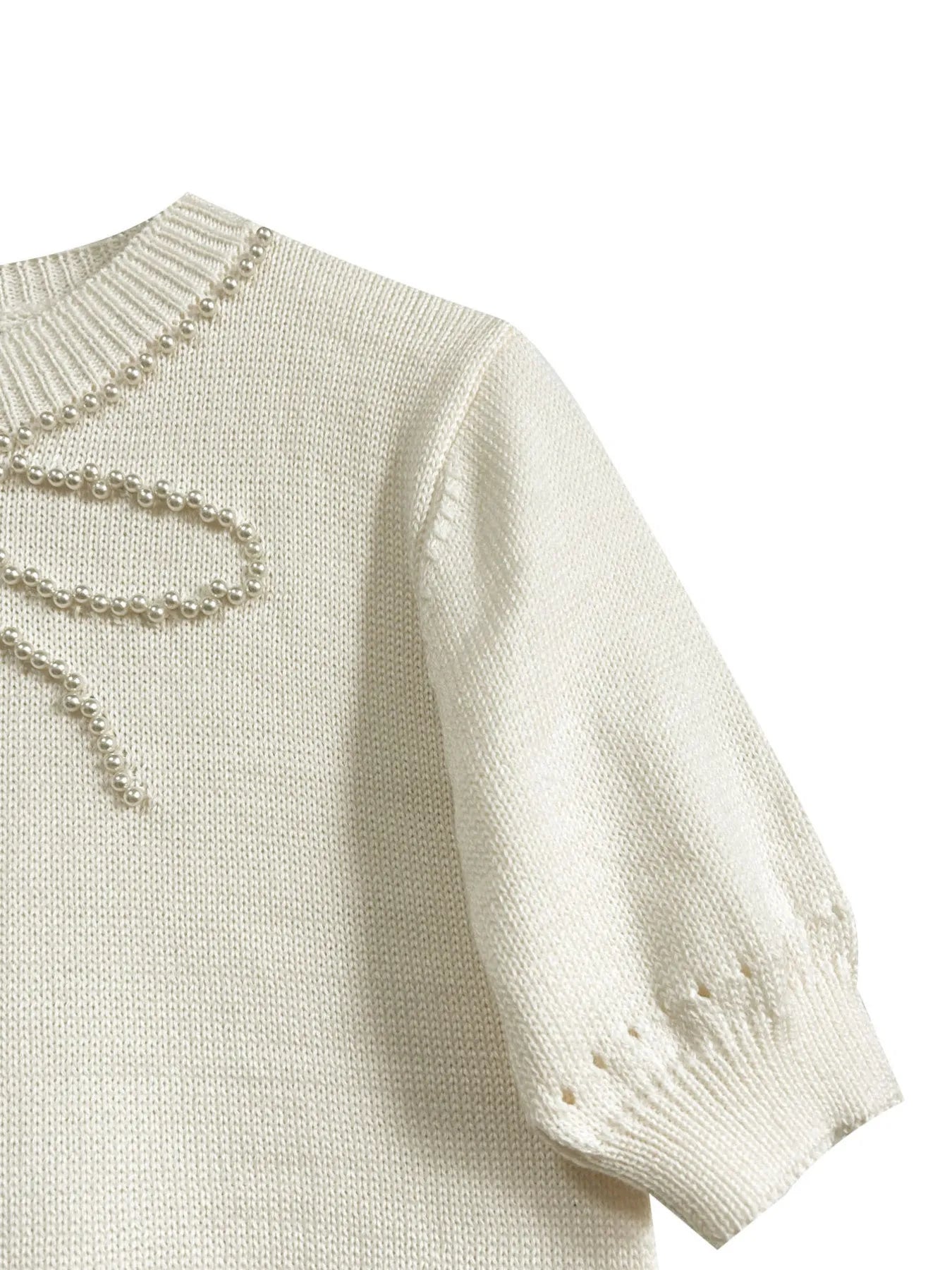 Clelia | Suéter Con Perlas Lazo Embellished Cuello Redondo