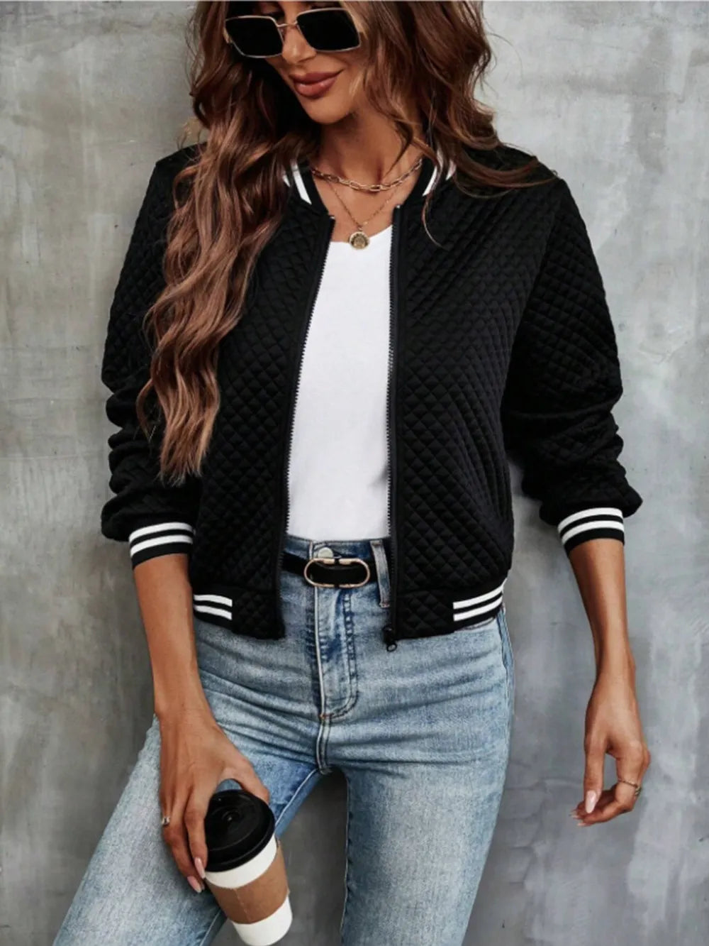 Pilar | Chaqueta Polar Zip - Negro