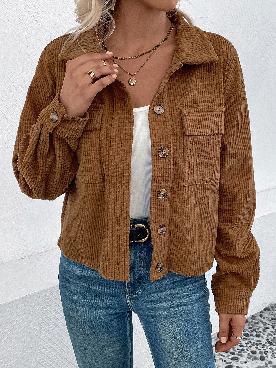 Sabrina | Chaqueta con Bolsillos - Camello
