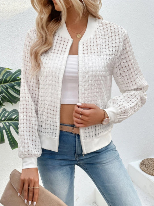 Ámbar | Chaqueta Polar Zip - Blanco