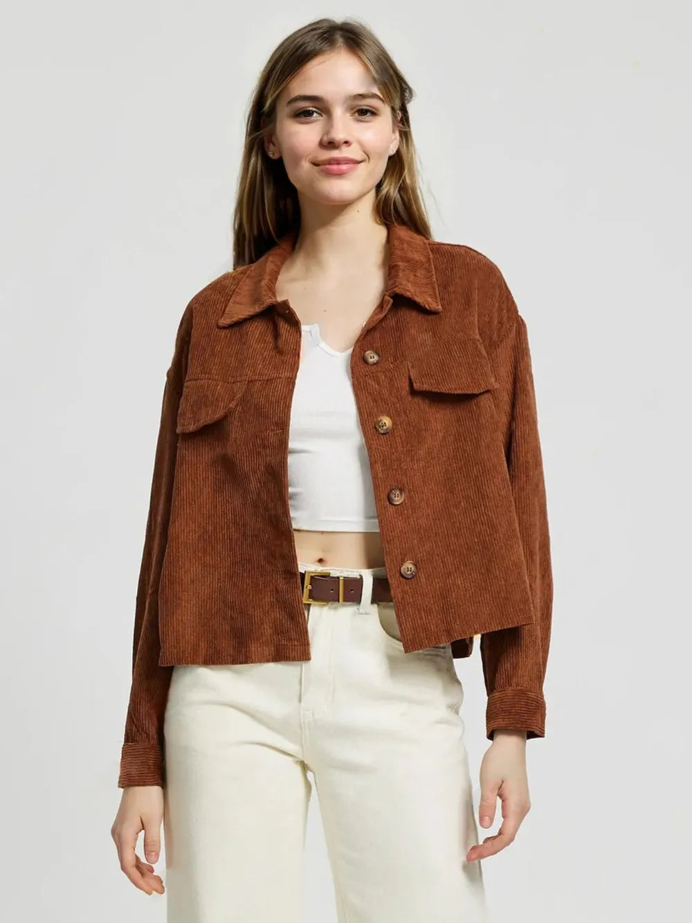 Celeste | Chaqueta Botonera Chic - Café