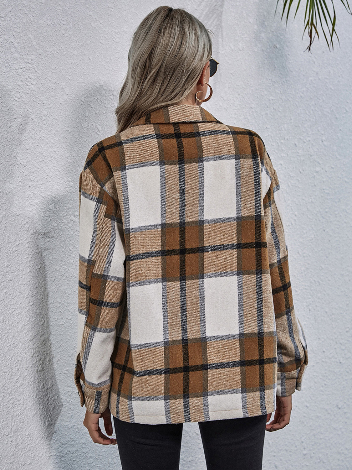Camila | Chaqueta Cuadros Clásica - Caramelo