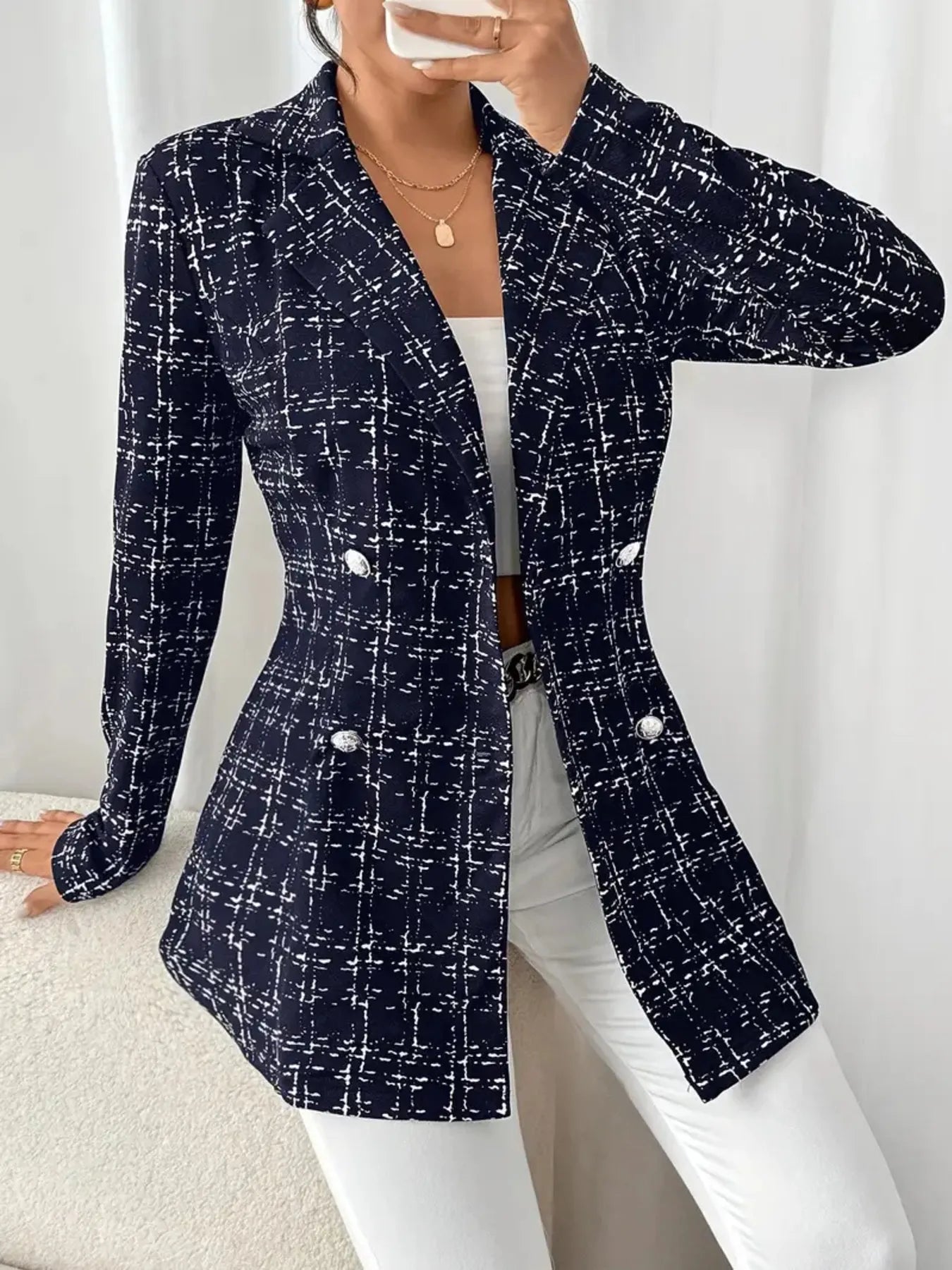 Katia | Blazer Tweed Doble Botonadura