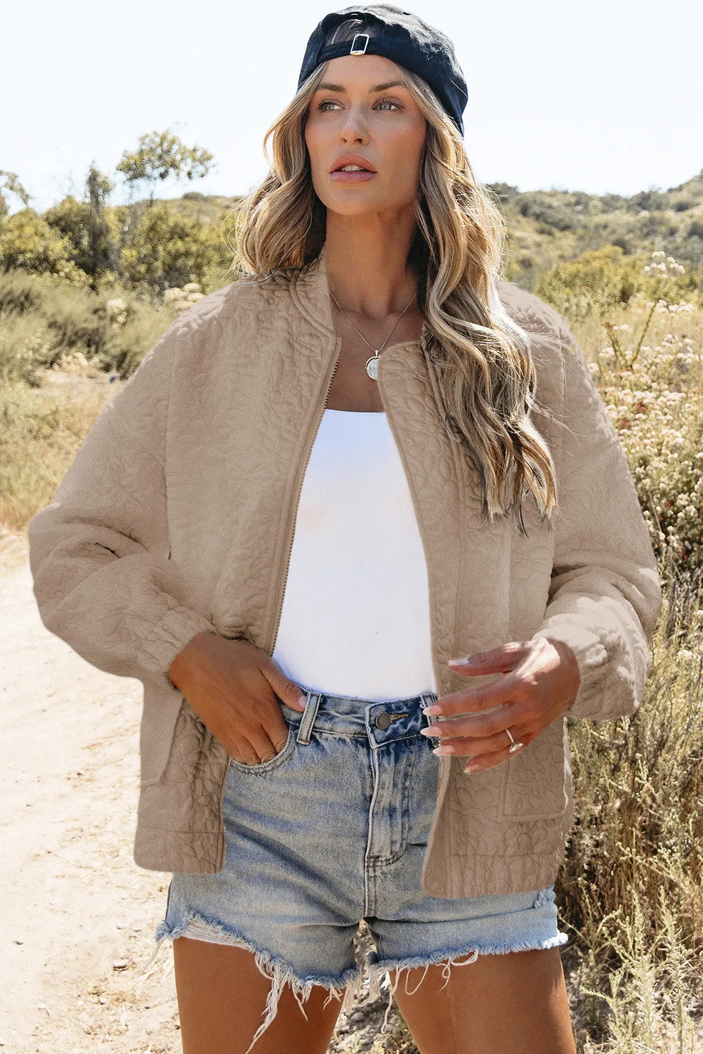 Coral | Chaqueta Cuello Estructurado - Blanco