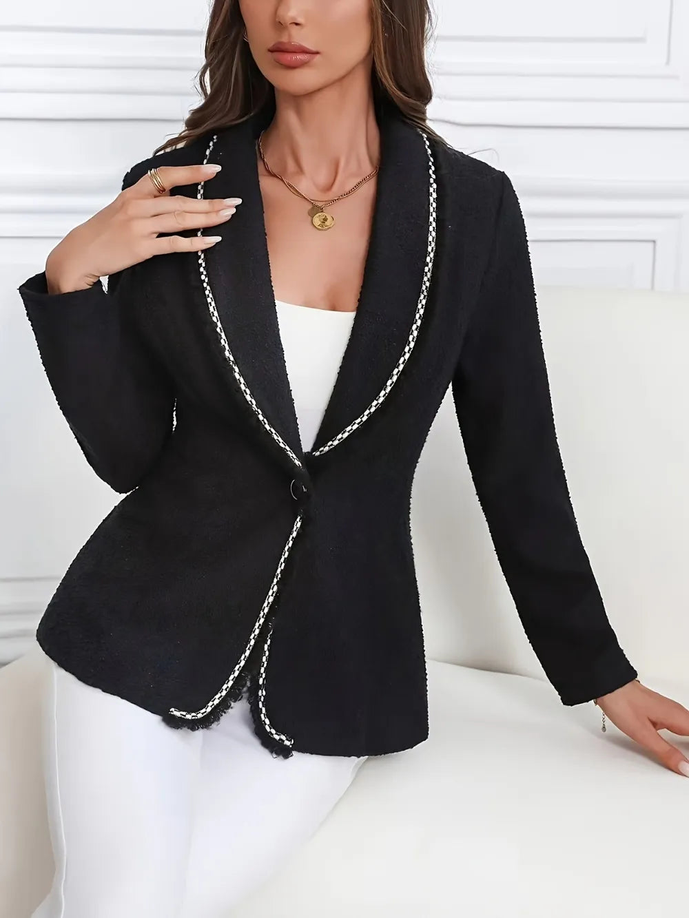 Jana | Blazer Cuello Solapa Un Botonadura