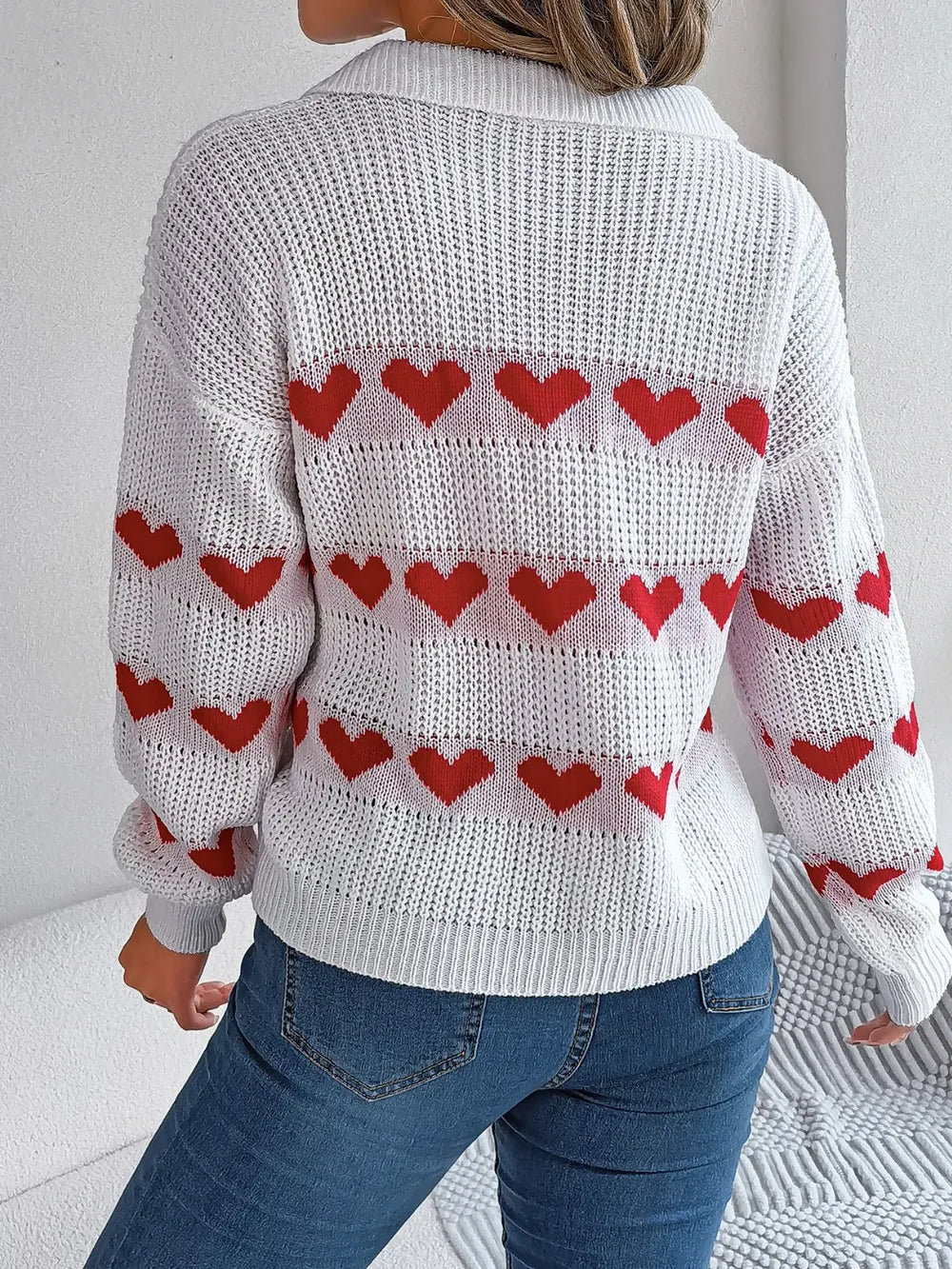 Ayasha | Suéter Heart Johnny Collar Manga Larga
