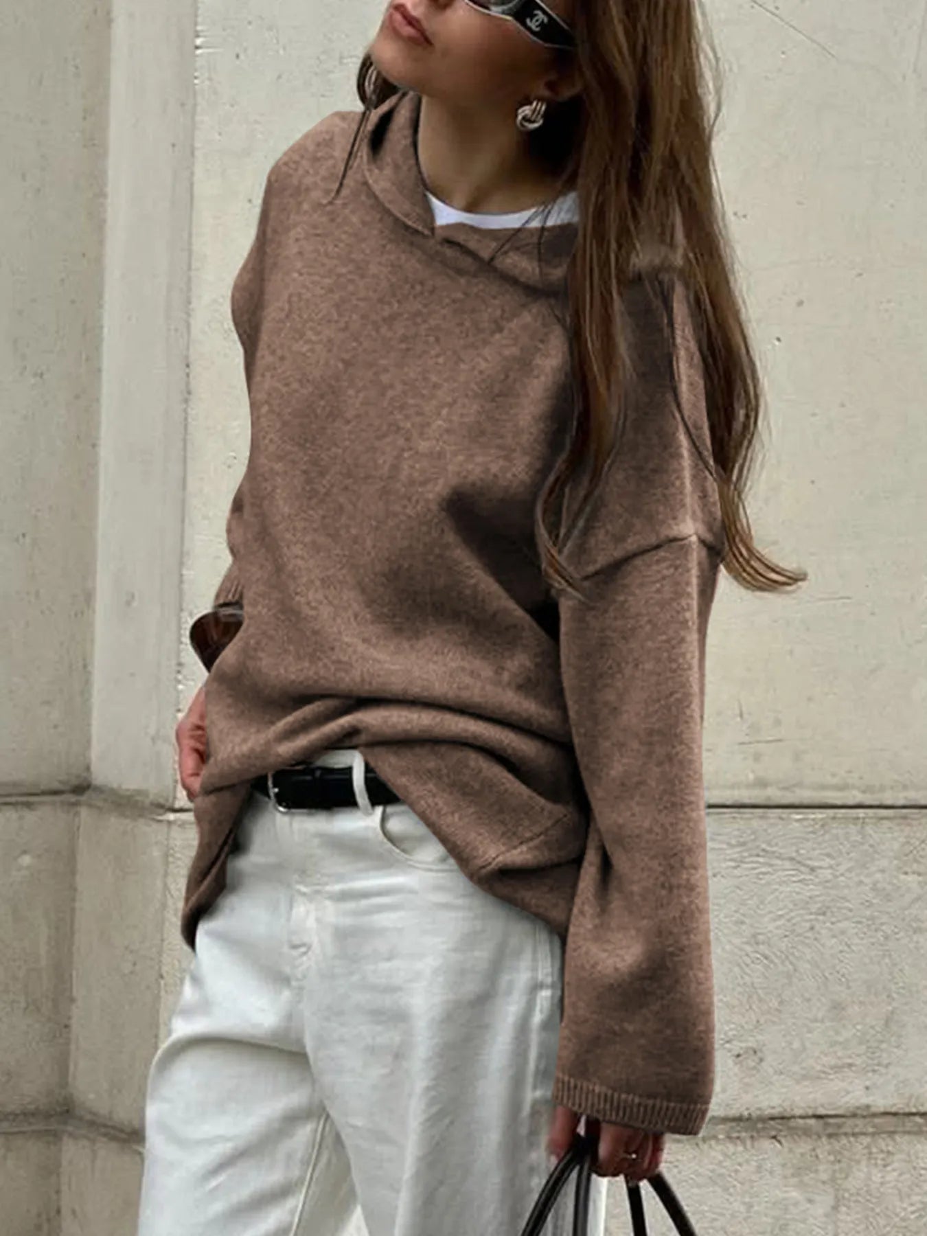 Clea | Suéter Oversize Manga Larga Con Capucha