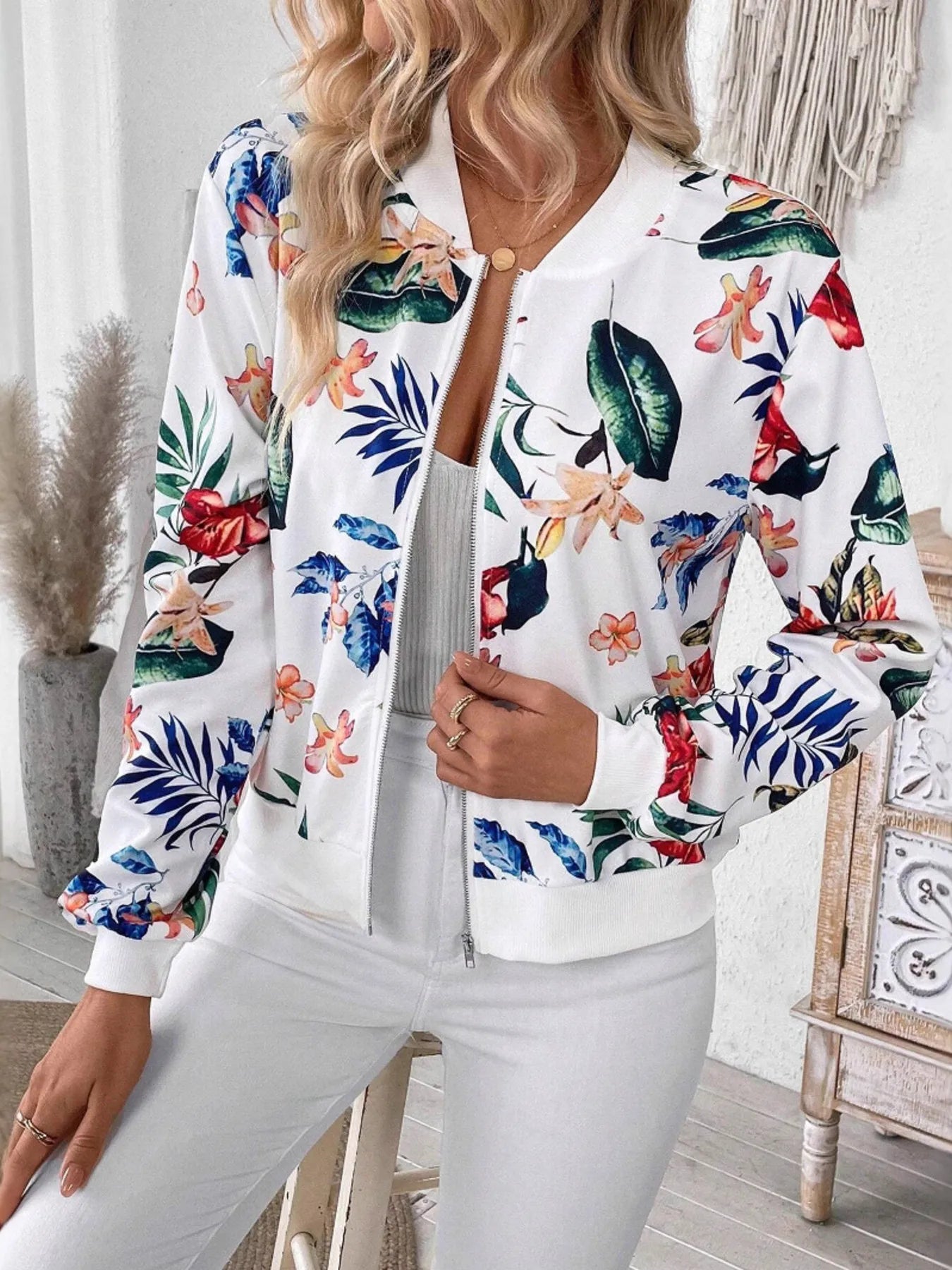 Estela | Chaqueta Polar Zip - Floral