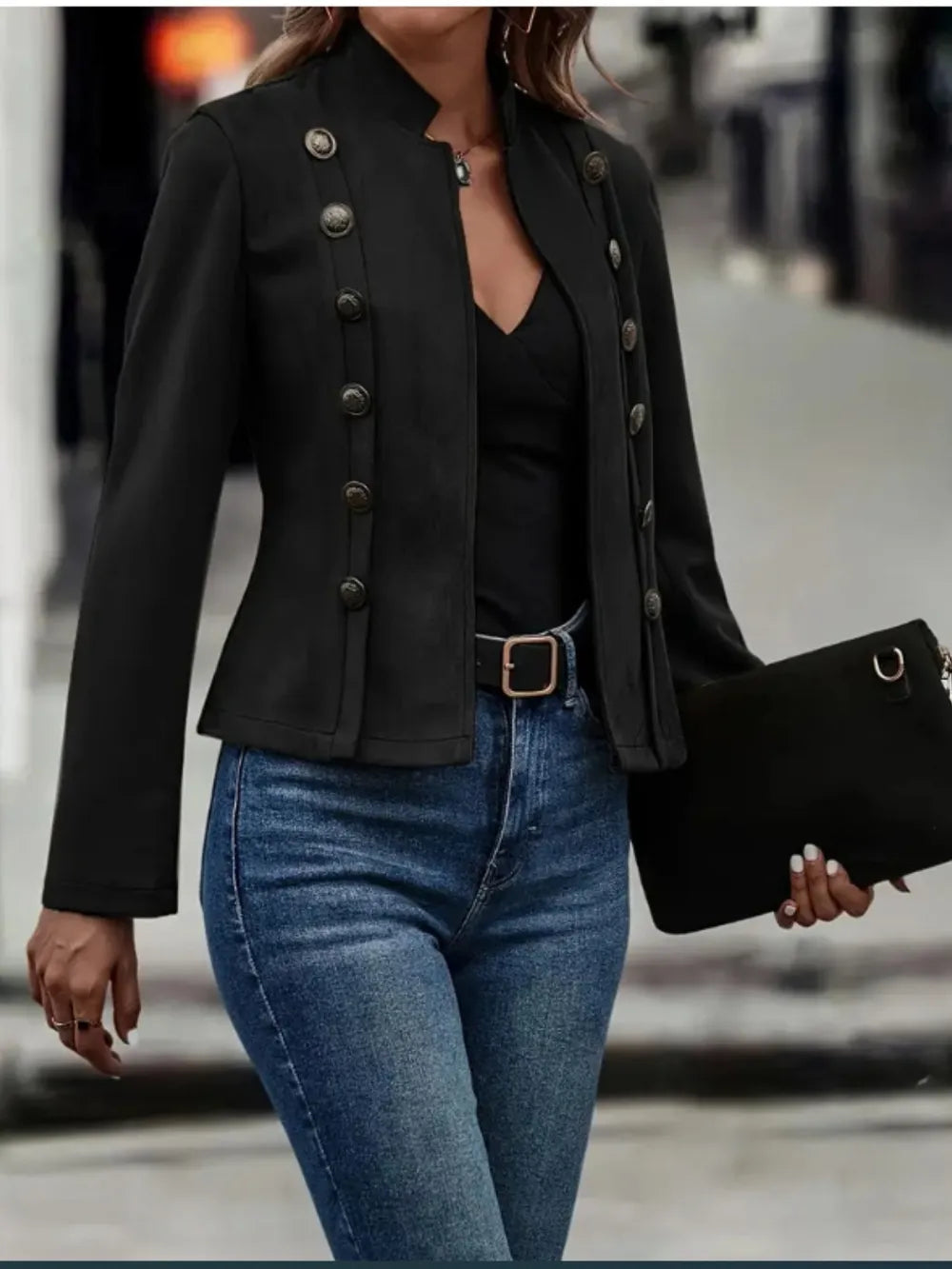 Marcela | Chaqueta Botonera Chic - Café