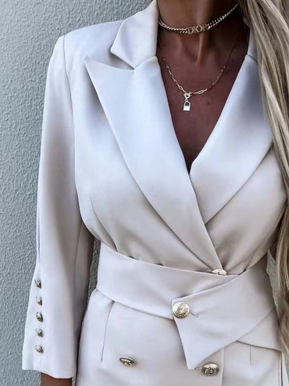 Amara | Blazer Largo Doble Botonadura