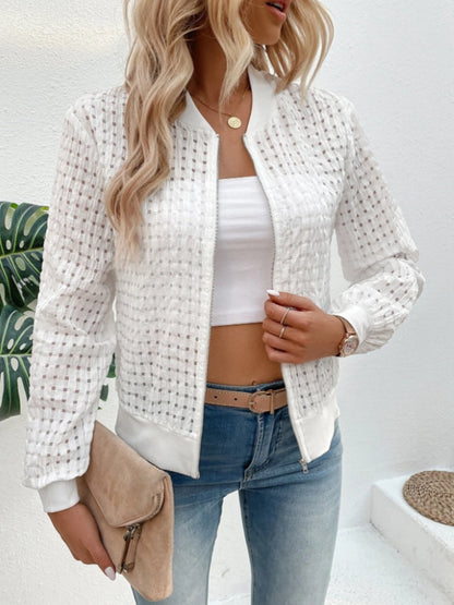 Ámbar | Chaqueta Polar Zip - Blanco