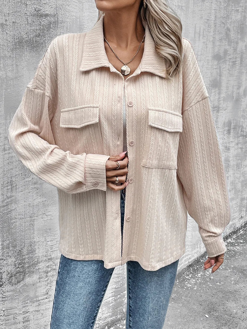 Natalia | Chaqueta Hombro Caído - Beige