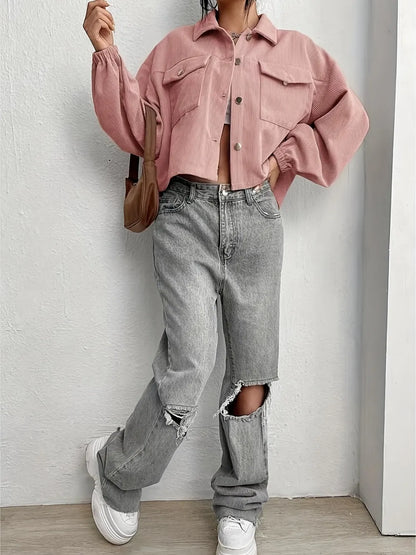 Vera | Chaqueta Hombro Caído - Pale Rosado Empolvado