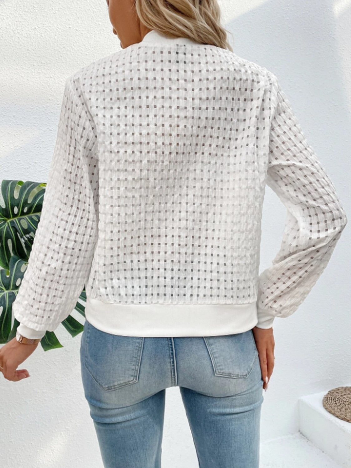 Ámbar | Chaqueta Polar Zip - Blanco