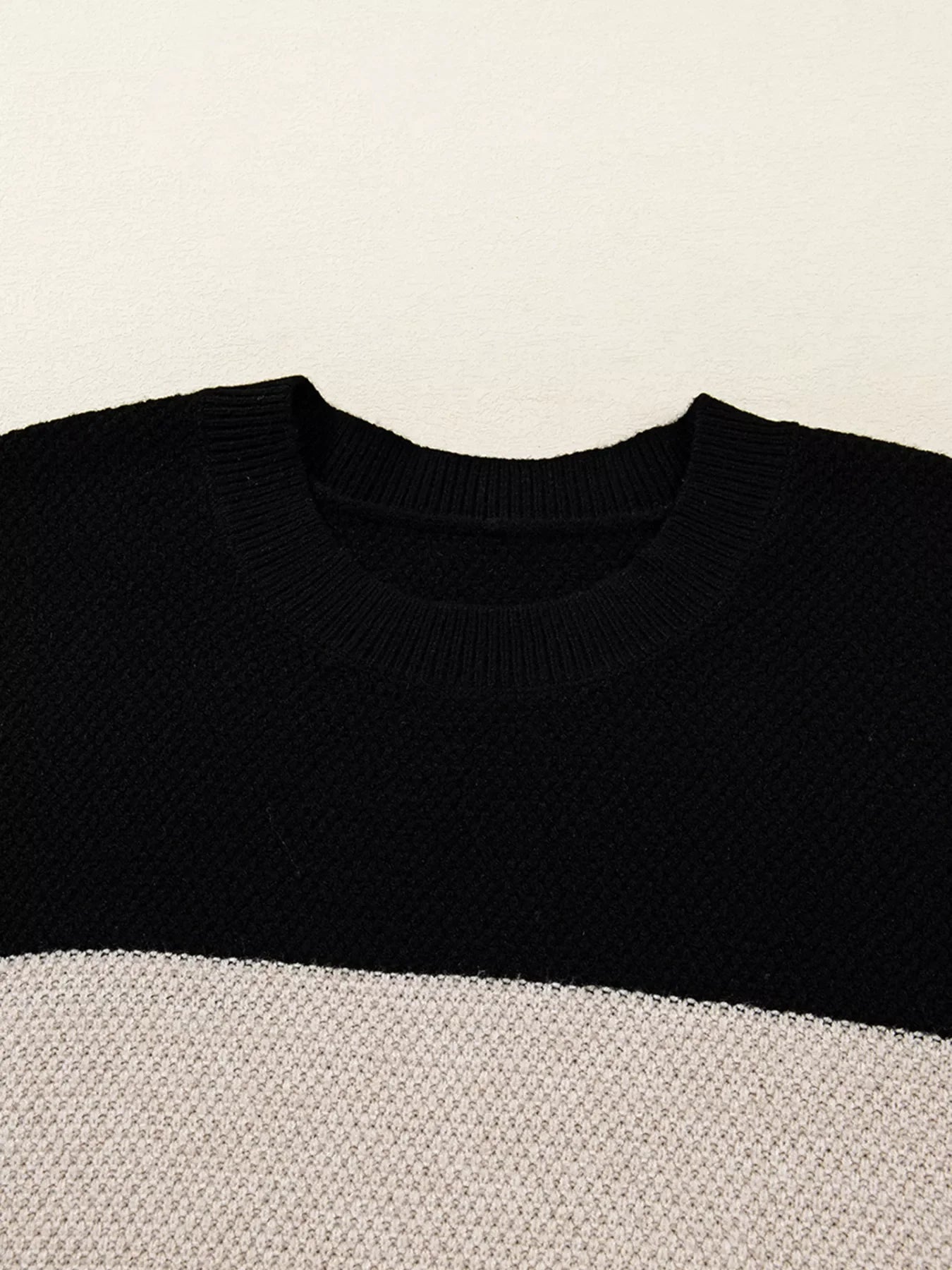 Aminta | Suéter Bicolor Tejido Rayas Detail Casual