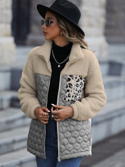 Valentina | Chaqueta Print Animal - Gris Oscuro