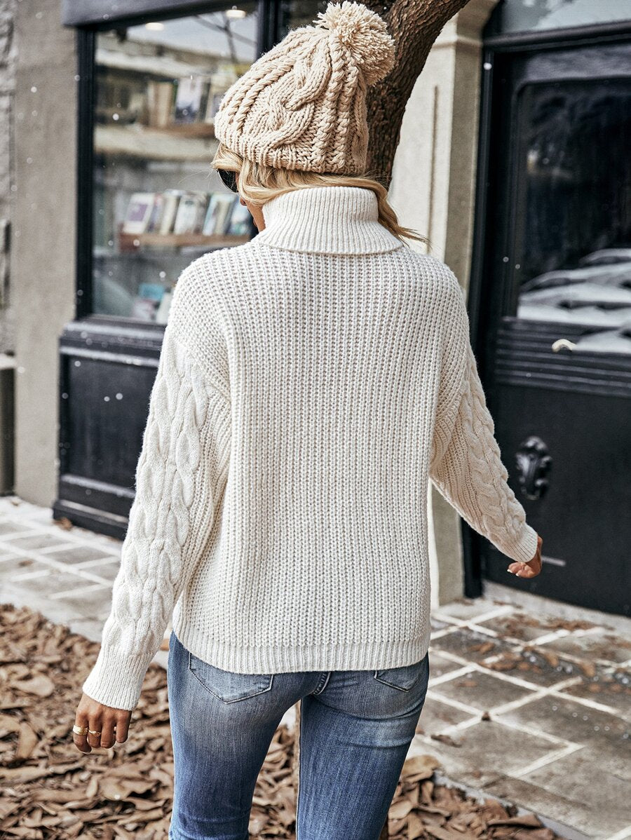 Cozy | Suéter Trenzado Cuello Alto