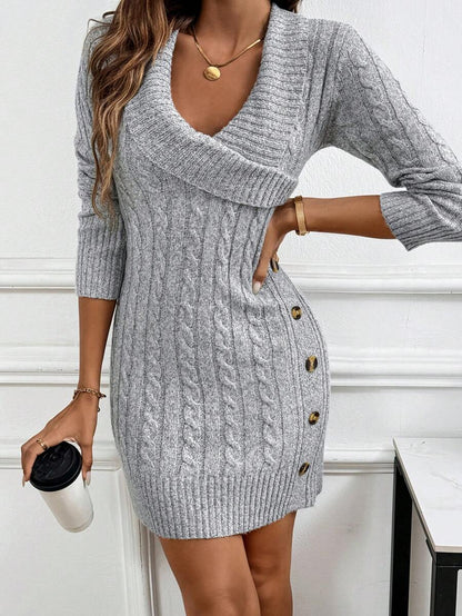 Serena | Vestido Suéter Cuello V