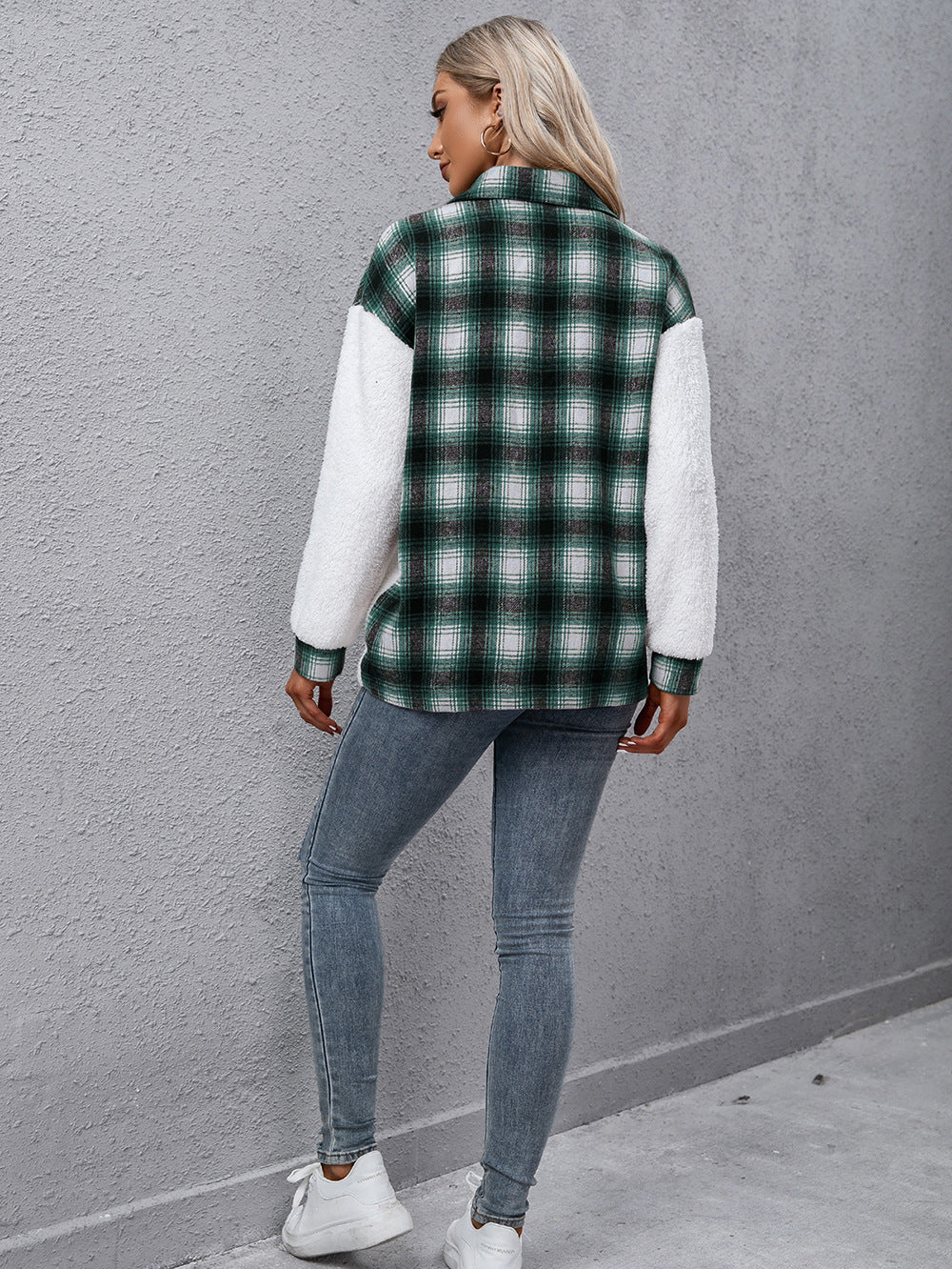 Lourdes | Chaqueta Cuadros Clásica - Verde