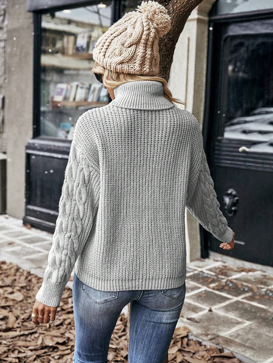 Cozy | Suéter Trenzado Cuello Alto