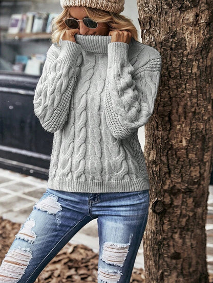 Cozy | Suéter Trenzado Cuello Alto