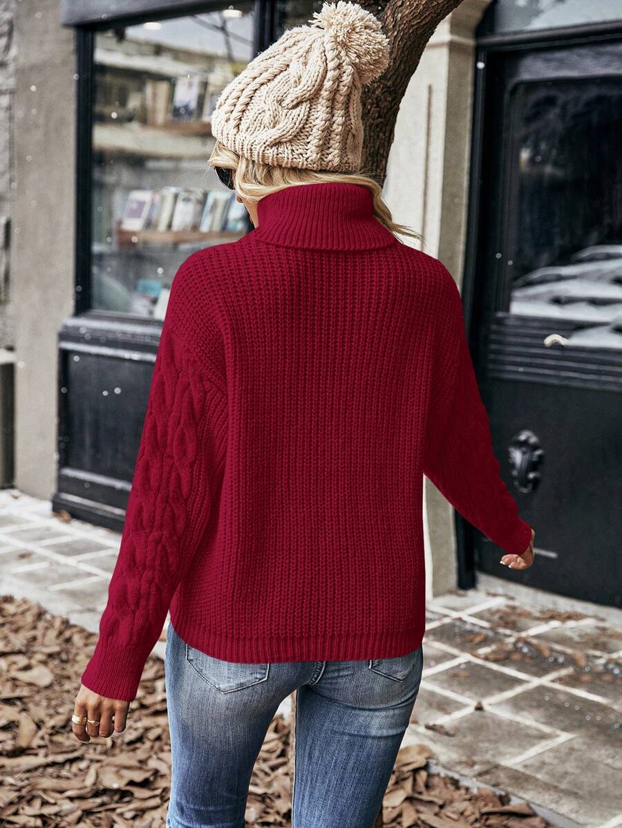 Cozy | Suéter Trenzado Cuello Alto