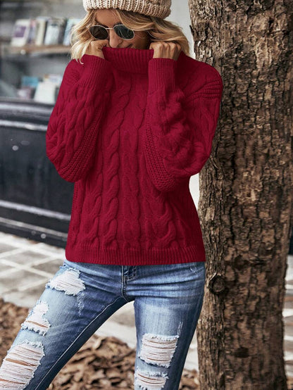 Cozy | Suéter Trenzado Cuello Alto