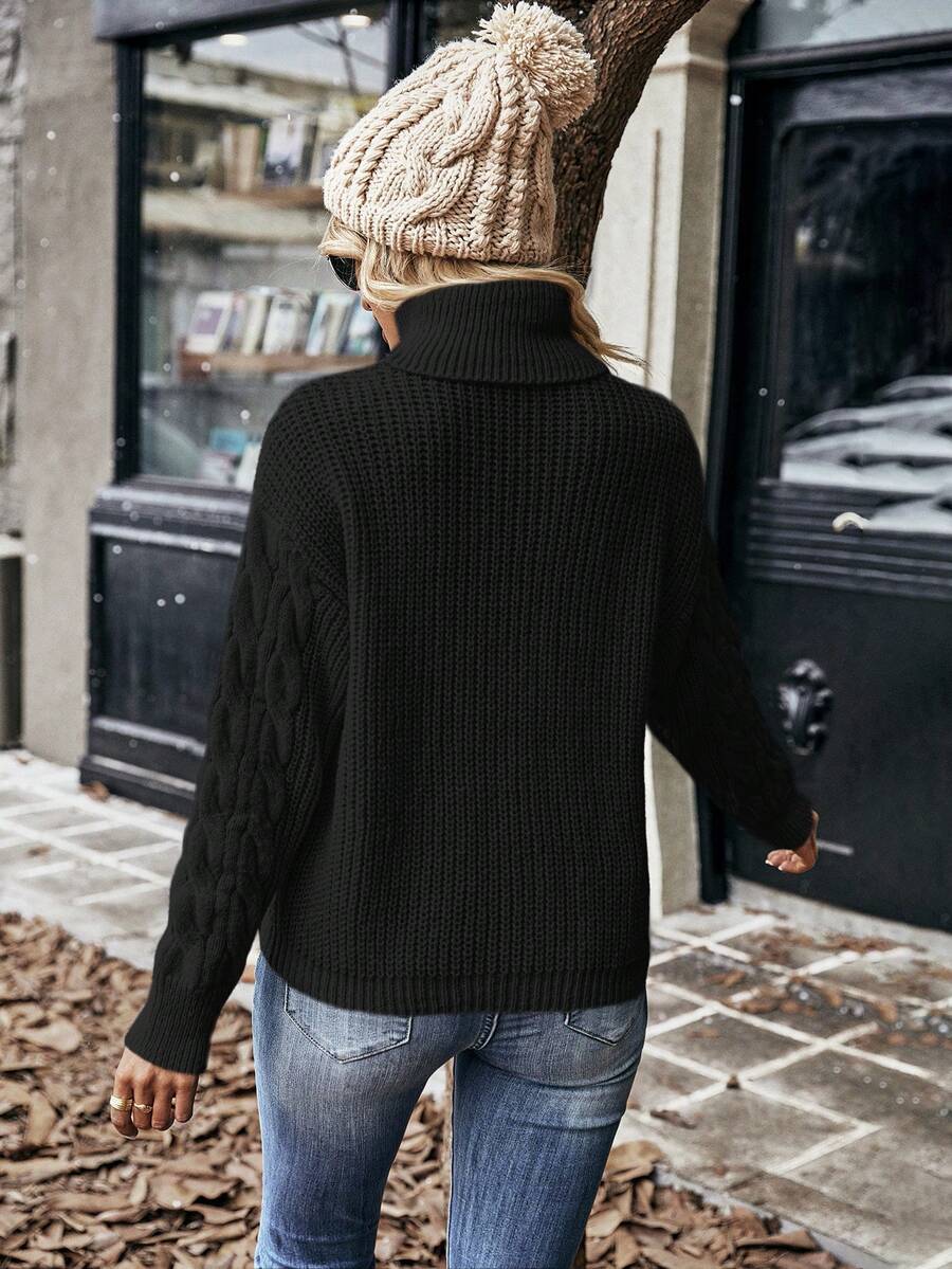 Cozy | Suéter Trenzado Cuello Alto