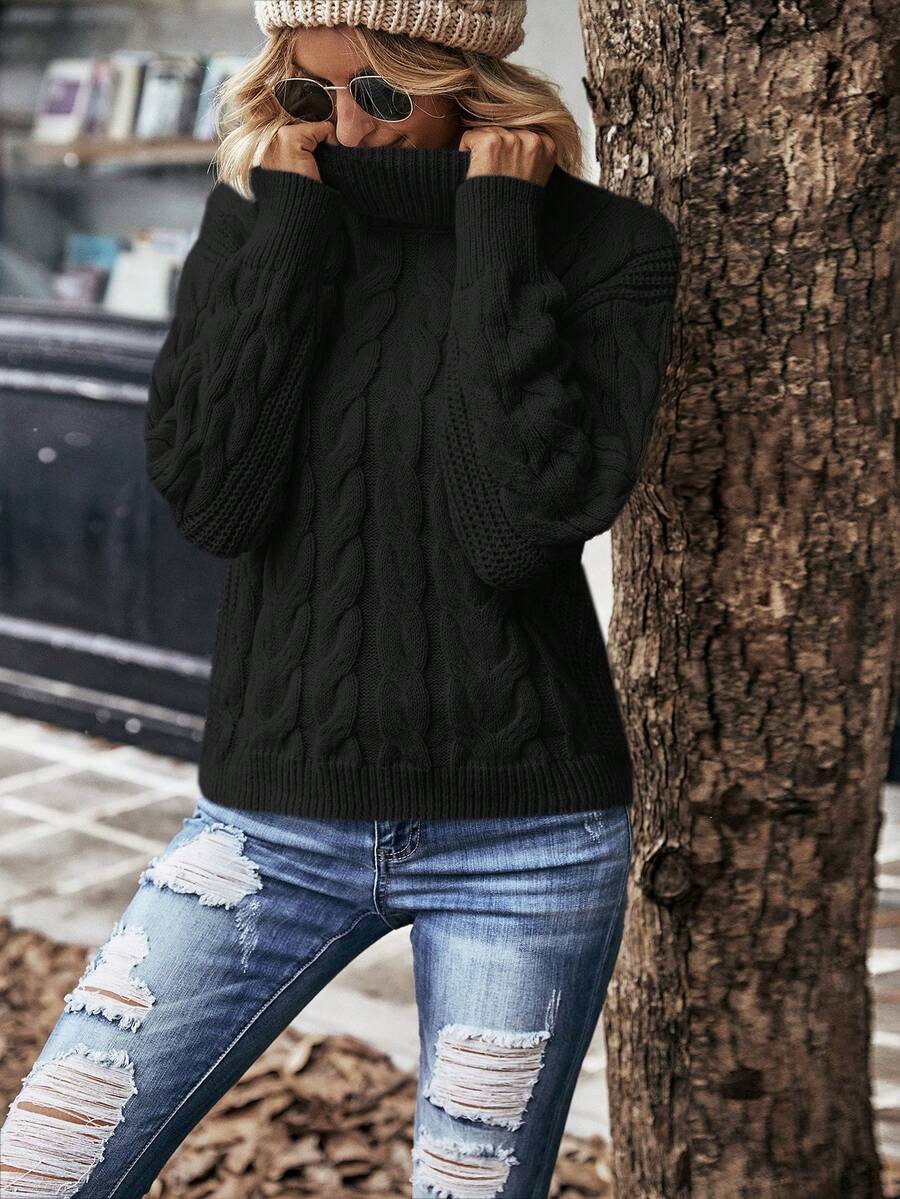 Cozy | Suéter Trenzado Cuello Alto