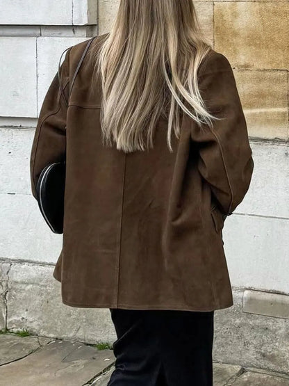 Priscila | Chaqueta Cuello Estructurado - Café