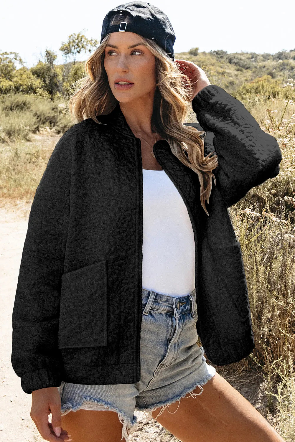 Coral | Chaqueta Cuello Estructurado - Blanco