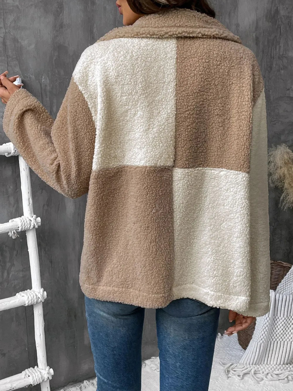 Viviana | Chaqueta Color Block - Tostado