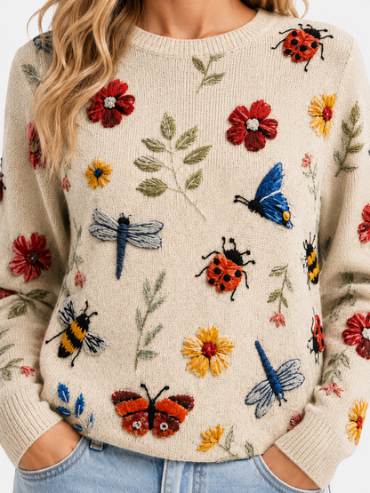 Encantado | Suéter Floral Tejido