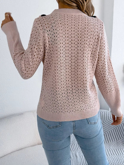 Azucena | Suéter Hollow Out With Con Contraste Trim