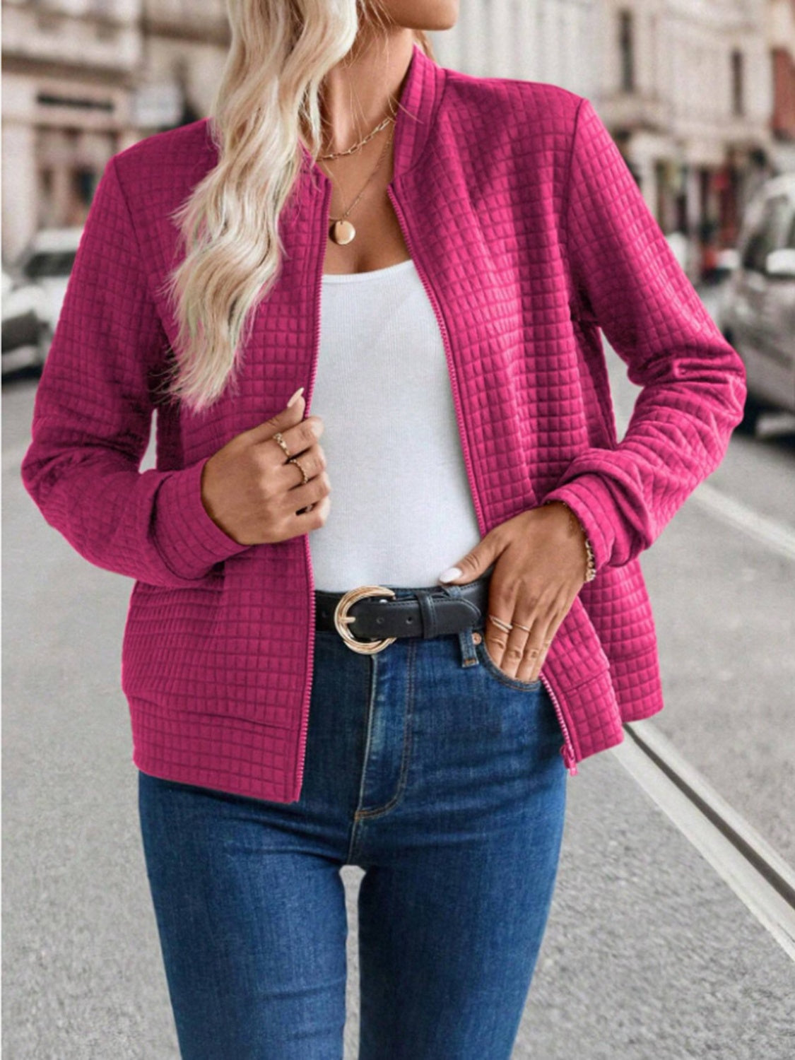 Anaís | Chaqueta Polar Zip - Verde Militar