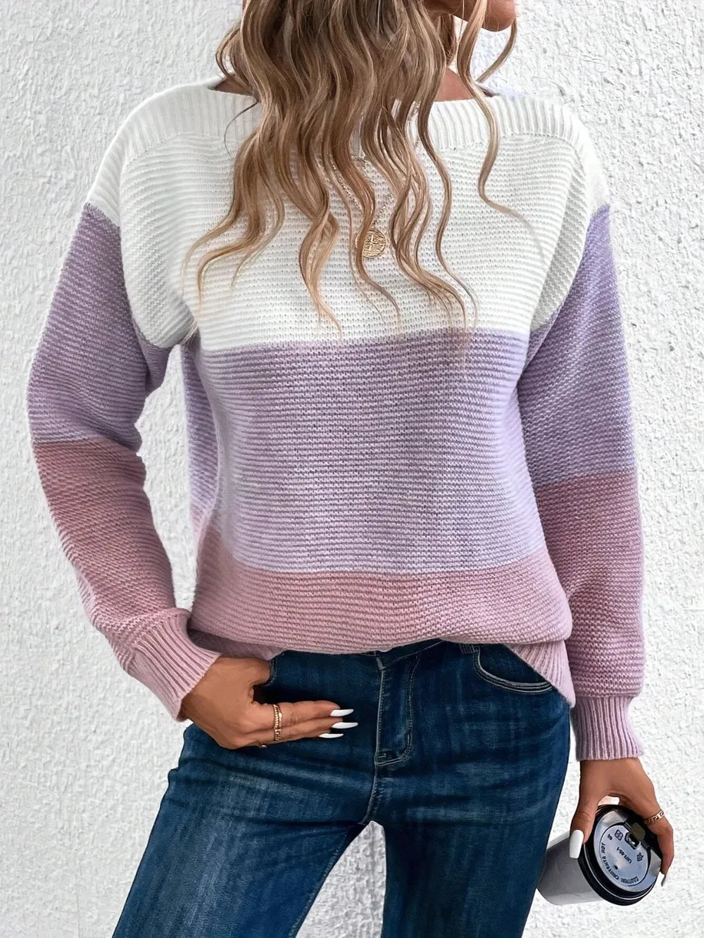 Amelie | Suéter Bicolor Cuello Barco