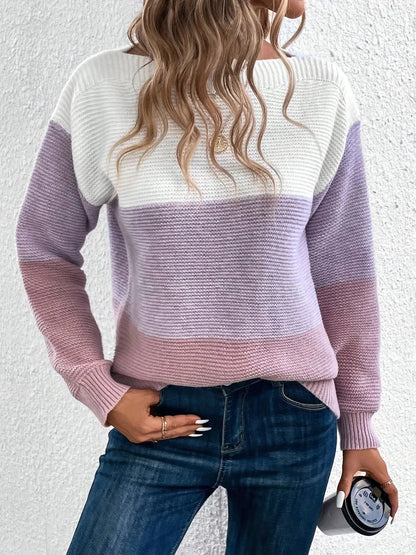 Amelie | Suéter Bicolor Cuello Barco