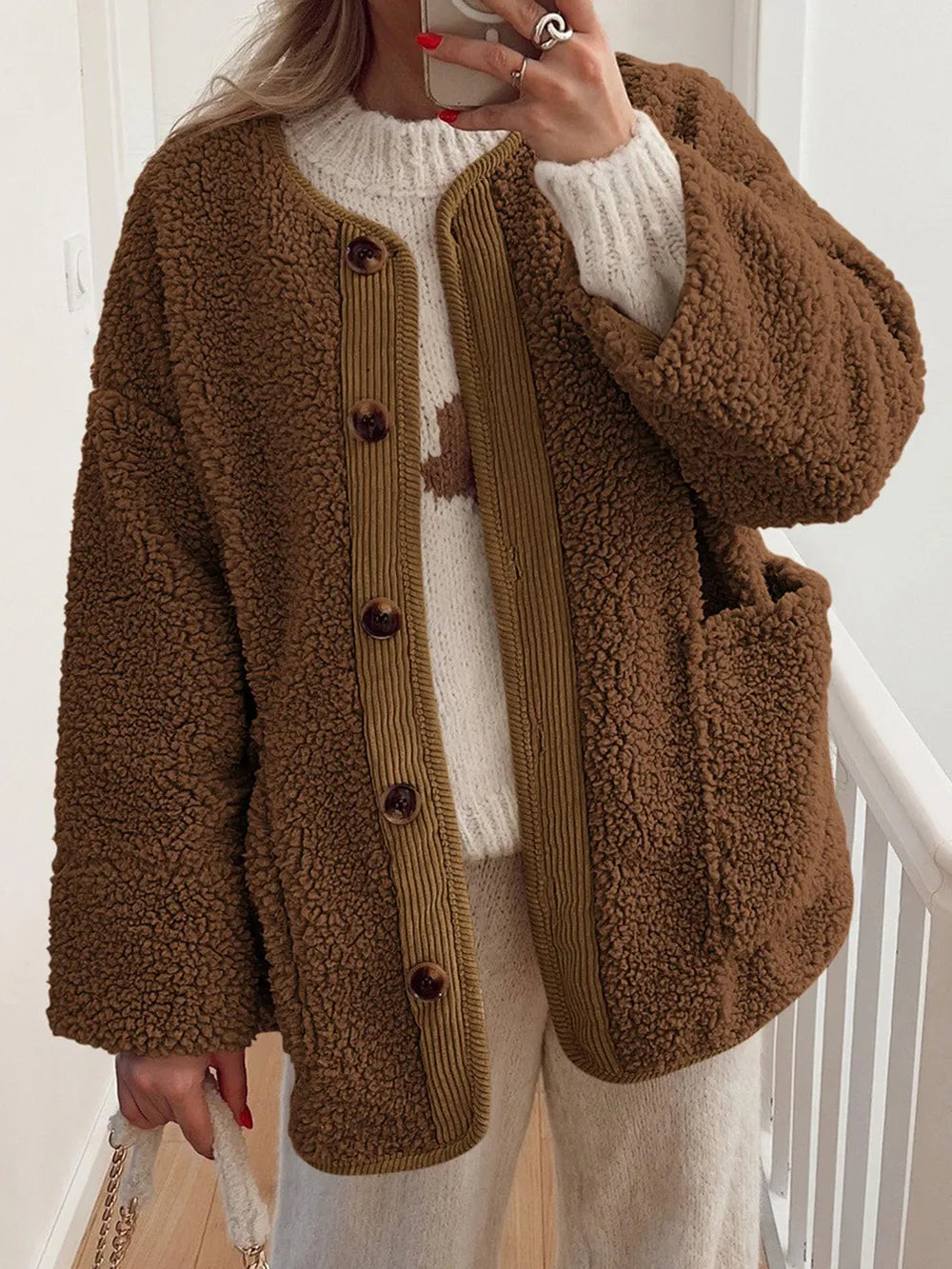 Regina | Chaqueta Sherpa Suave - Crema