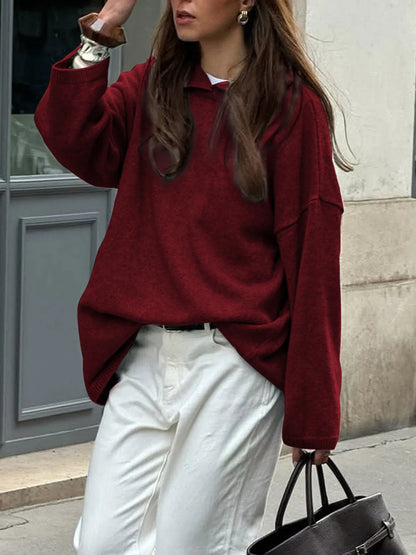Clea | Suéter Oversize Manga Larga Con Capucha