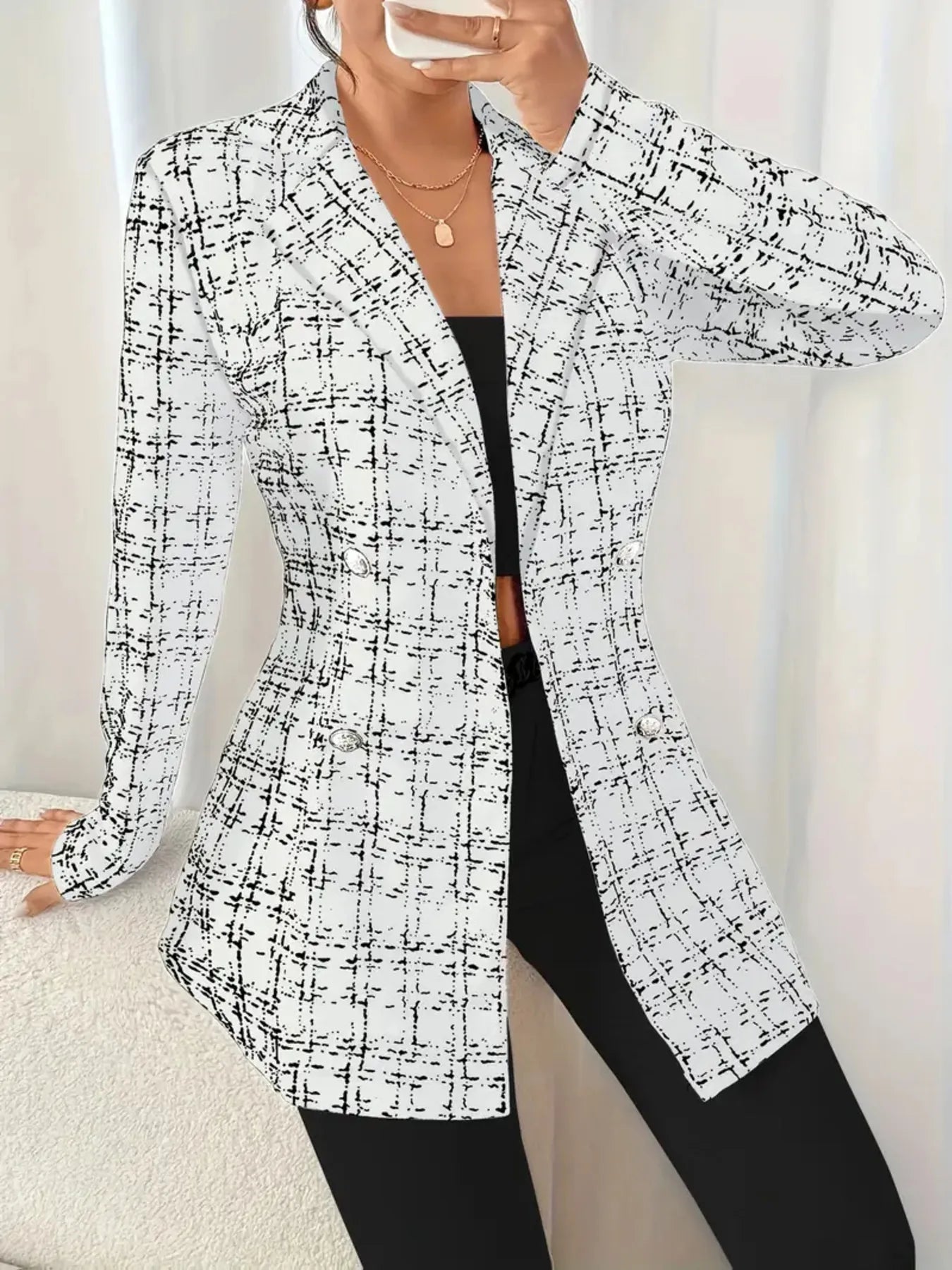 Katia | Blazer Tweed Doble Botonadura