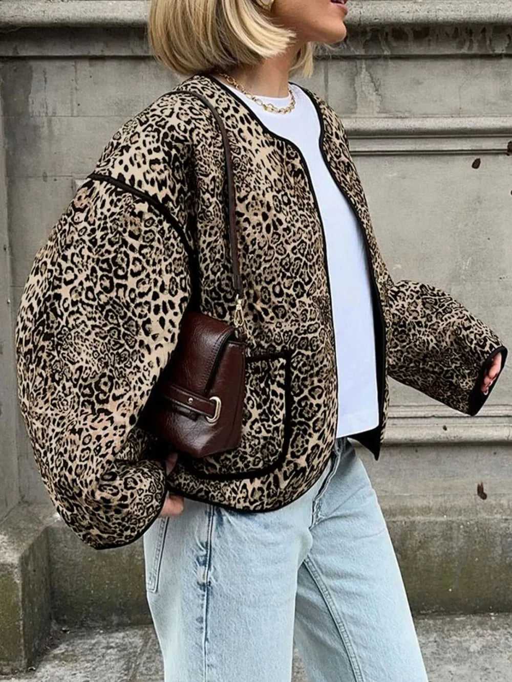 Lila | Chaqueta Print Animal - Tostado
