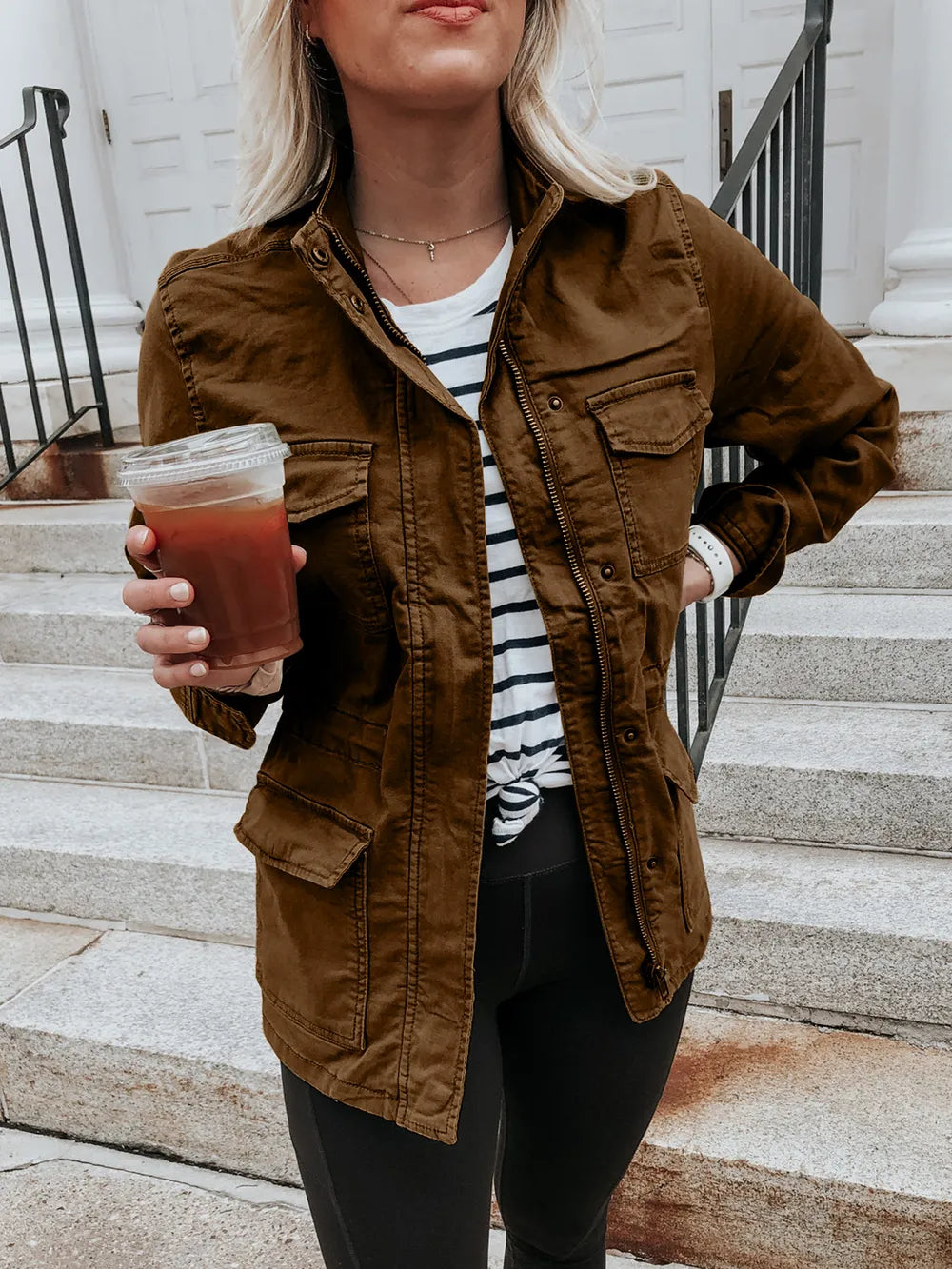Simona | Chaqueta Polar Zip - Café