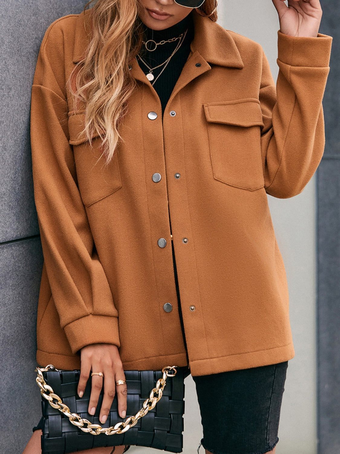 Nora | Chaqueta Hombro Caído - Caramelo