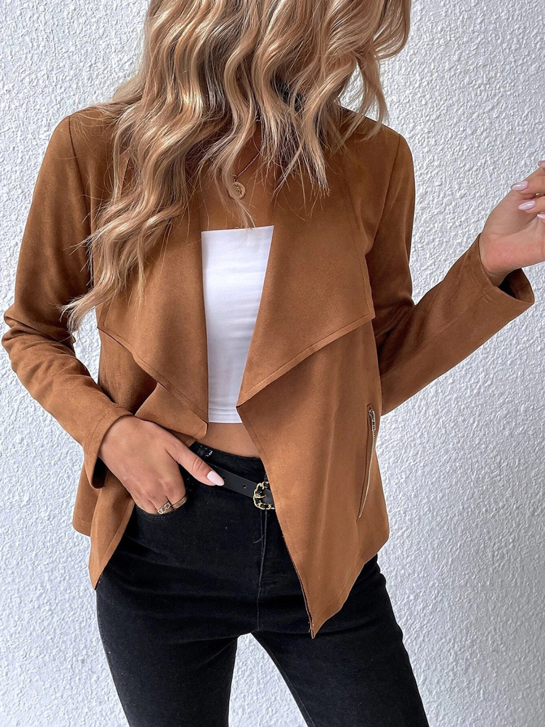 Alejandra | Chaqueta Cuello Estructurado - Caramelo