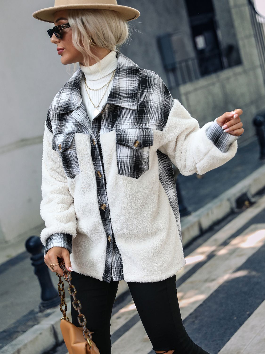 Sofía | Chaqueta Cuadros Clásica - Blanco